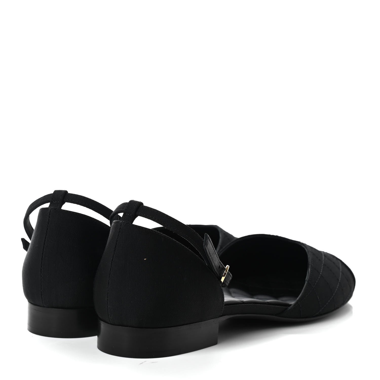 Chanel Grosgrain Cap Toe CC Ankle Strap Sandals 40 Black 4 of 8