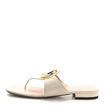Gucci Malaga Kid Blondie Thong Sandals 37.5 Mystic White 1 of 10