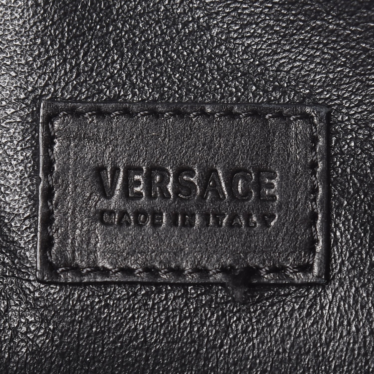 Versace Calfskin Palazzo Fringe Crossbody Bag Black 8 of 9