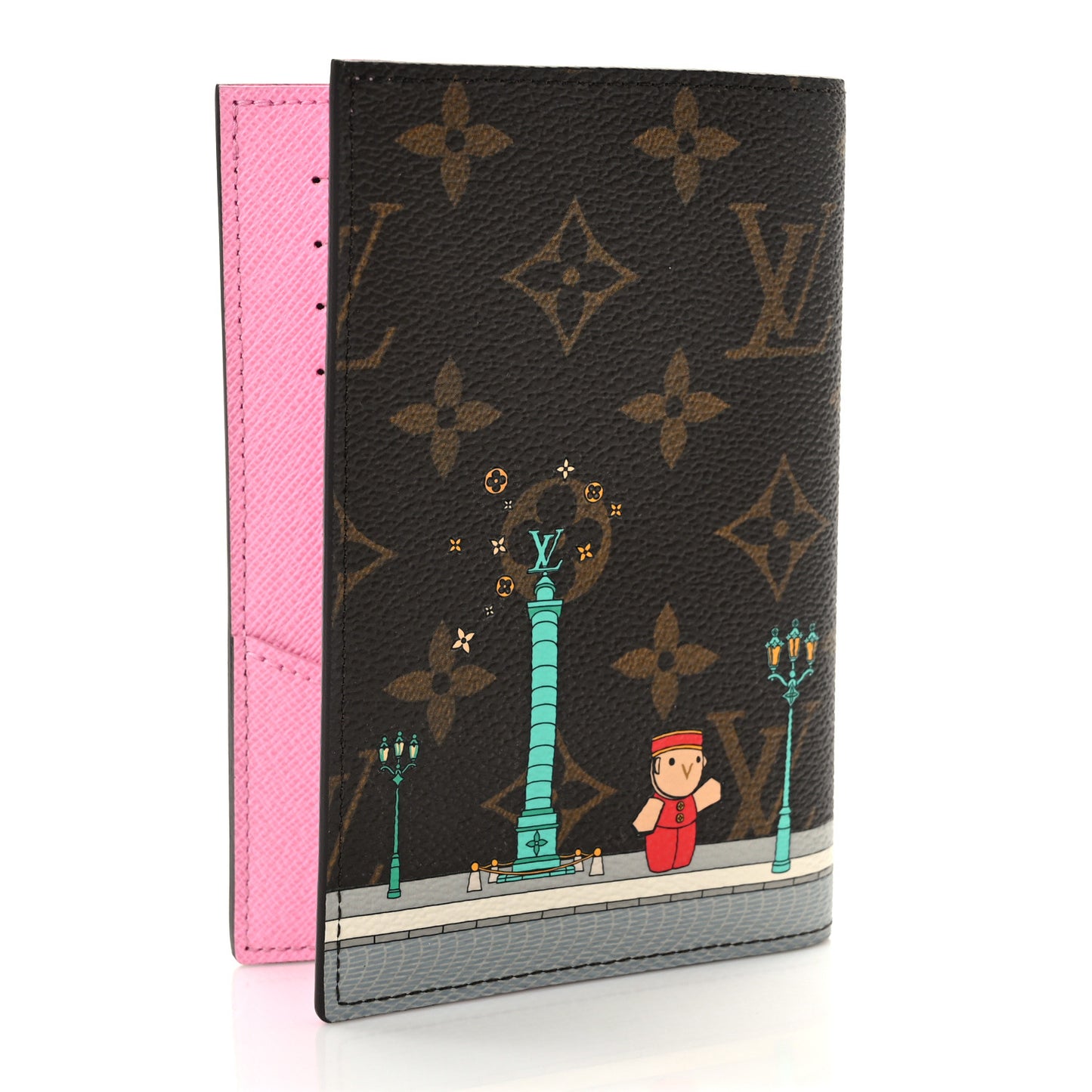 Monogram 2022 Christmas Animation Paris Passport Cover Pink