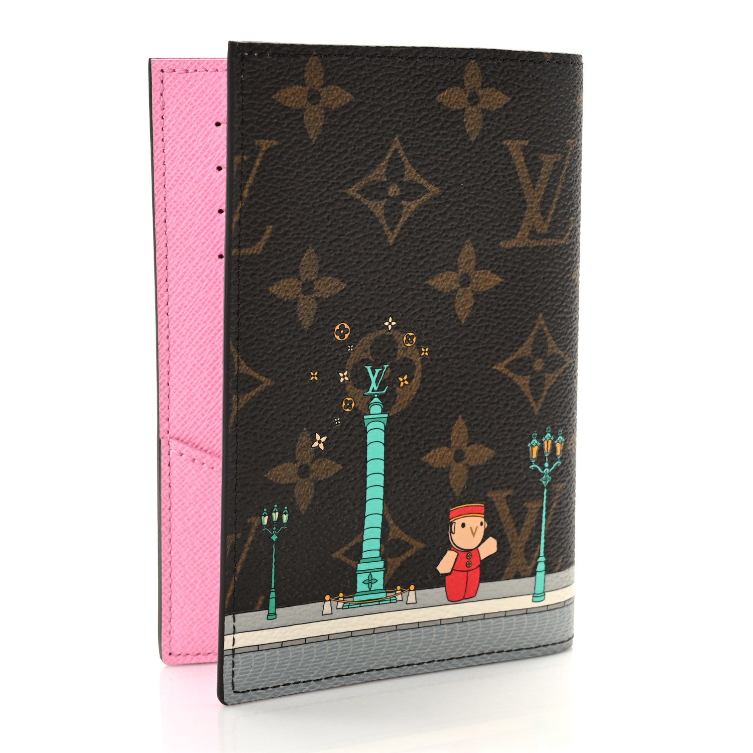 Louis Vuitton Monogram 2022 Christmas Animation Paris Passport Cover Pink 3 of 8