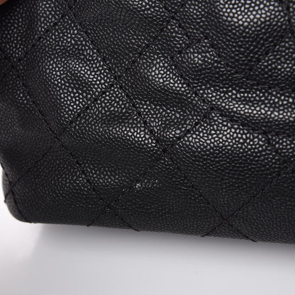 Chanel Grained Calfskin Quilted Small Daily Shopping Tote Black 14 of 14