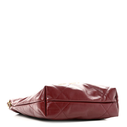 Chanel Shiny Calfskin Quilted Mini Chanel 22 Dark Burgundy 4 of 10