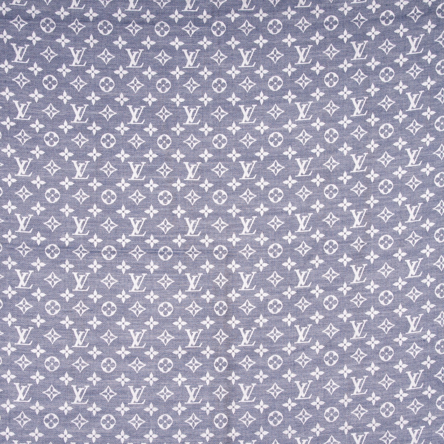Louis Vuitton Wool Silk Monogram Denim Shawl Blue 1 of 5