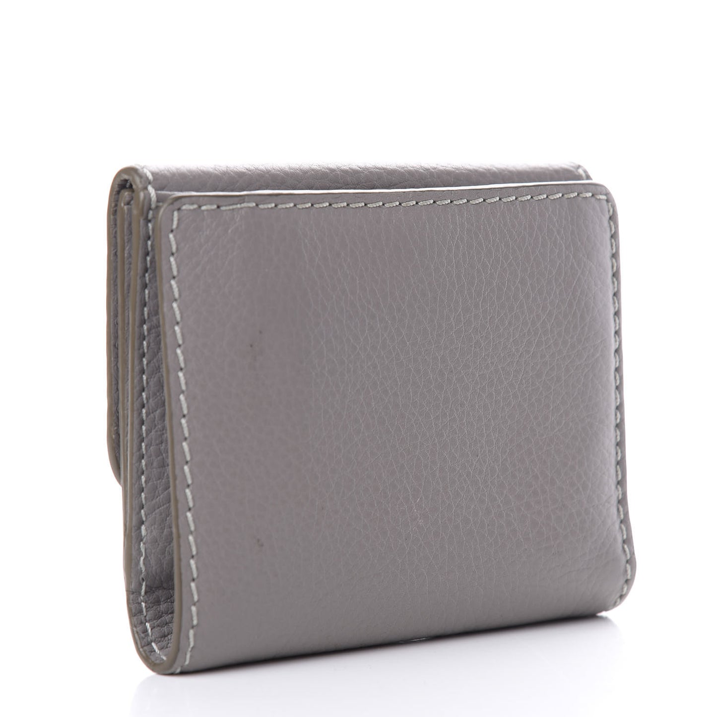 Grained Calfskin Marcie Square Wallet Cashmere Grey