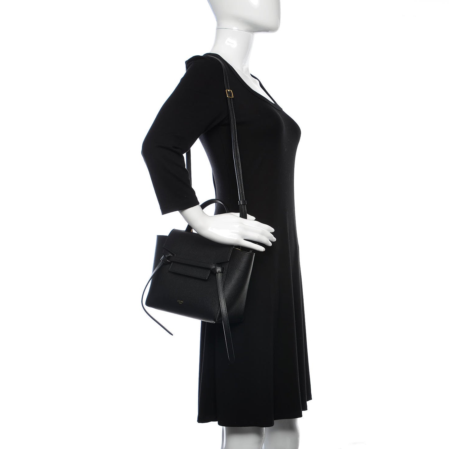 Grained Calfskin Nano Belt Bag Black