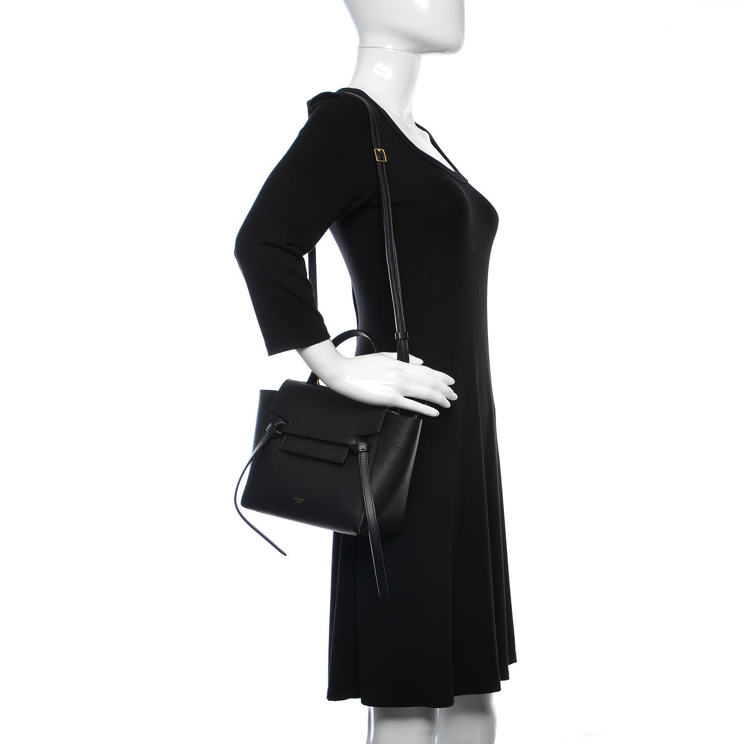 Celine Grained Calfskin Nano Belt Bag Black 3 of 9