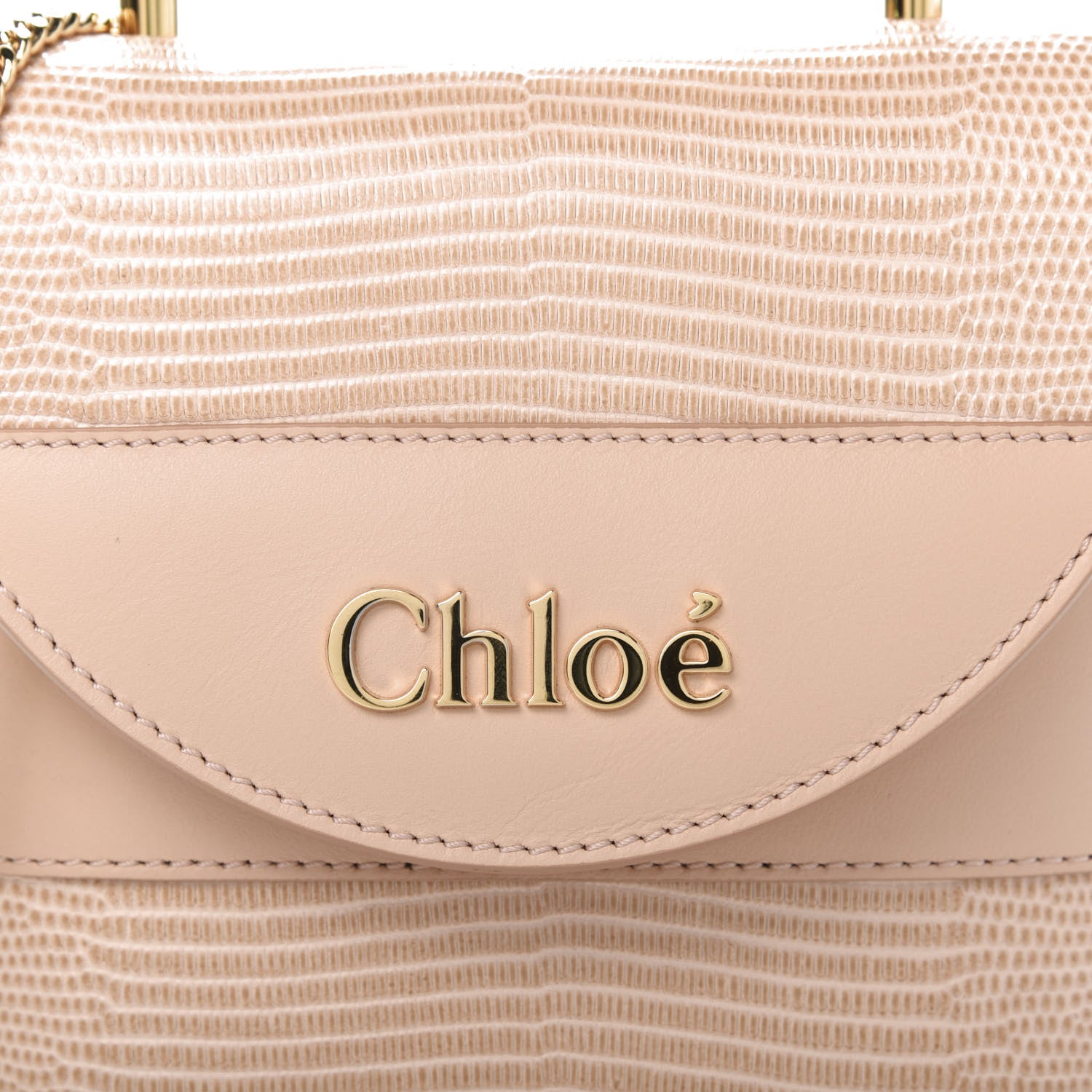 Chloe Calfskin Lizard Embossed Small Aby Lock Delicate Pink 11 of 11