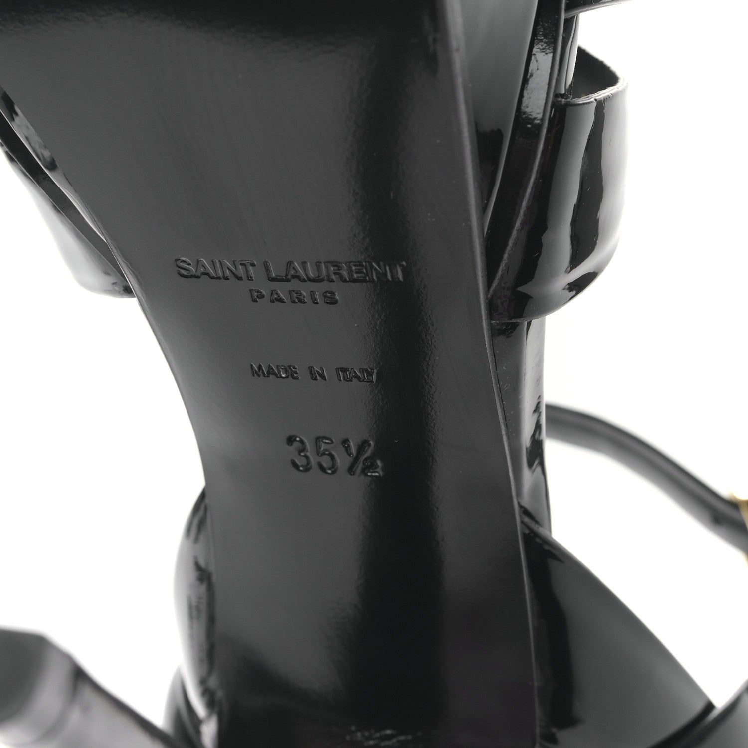 Saint Laurent Patent Tribute 105 Platform Sandals 35.5 Black 6 of 9