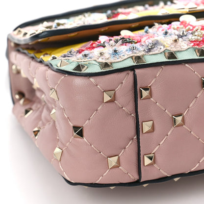 Valentino Garavani Nappa Sequin Flower Small Rockstud Spike Shoulder Bag Multicolor 7 of 8
