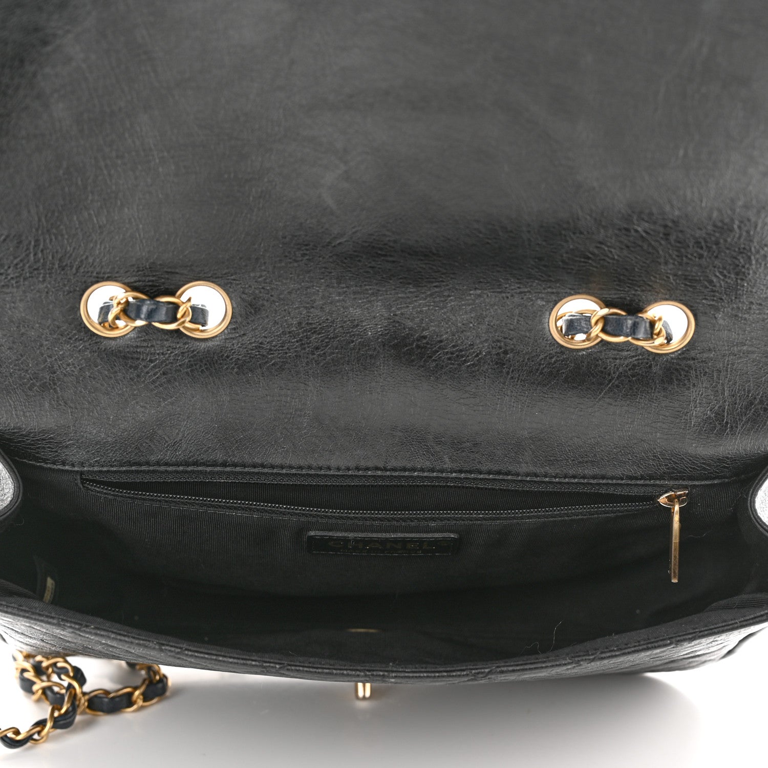 Chanel Lambskin Braided Flap Navy Black 5 of 10