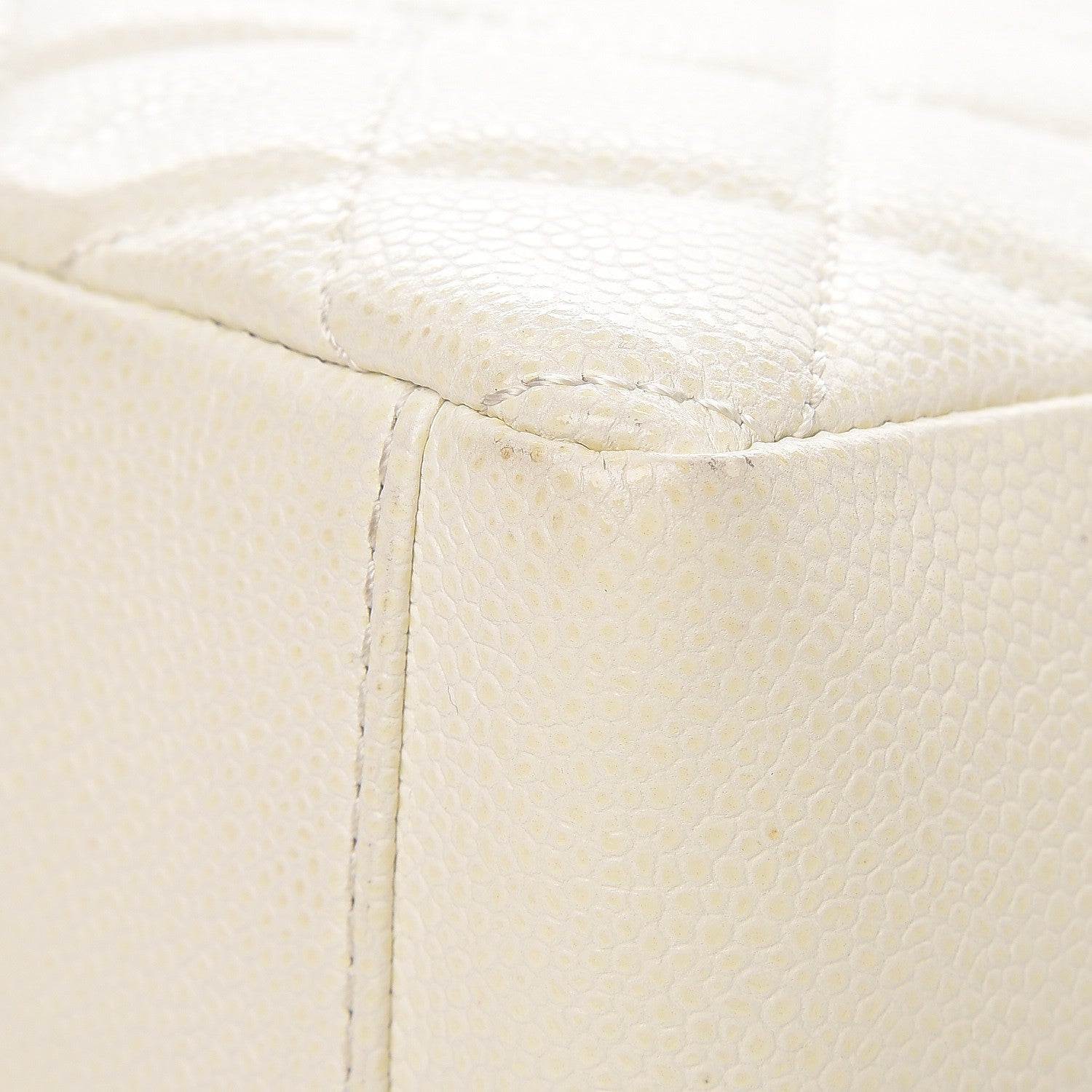 Chanel Caviar Quilted Petit Shopping Tote PST White 9 of 20