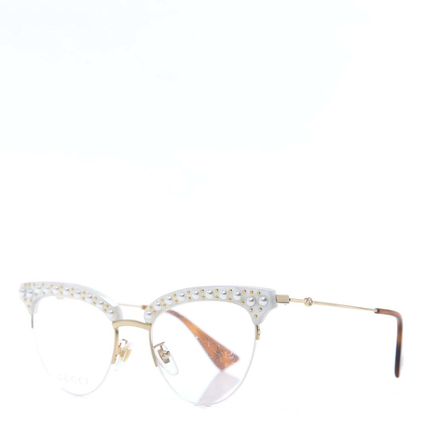 Pearl Cat Eye Glasses GG0212S White
