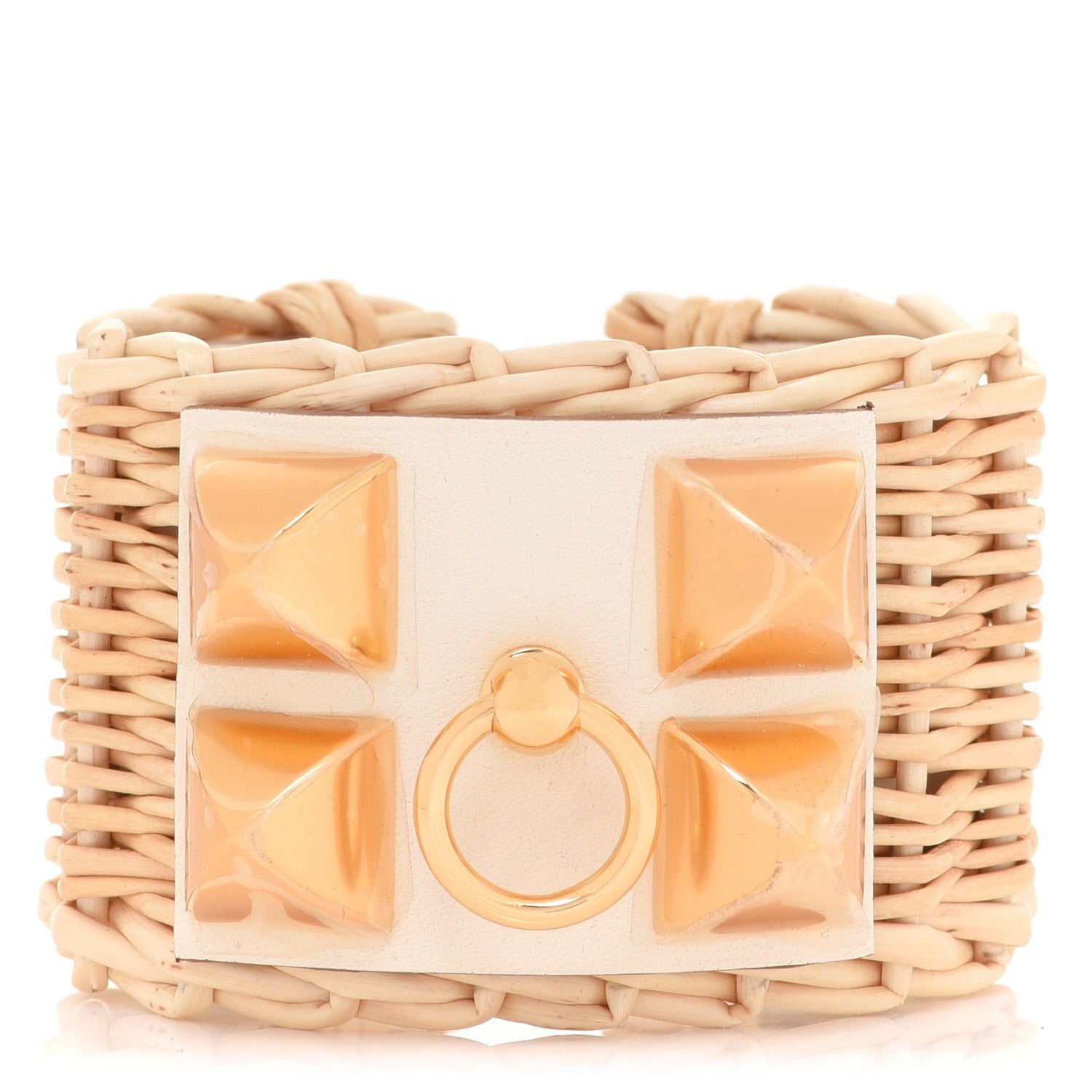 Hermes Barenia Osier Collier De Chien CDC Picnic Bracelet T2 Nata 1 of 7