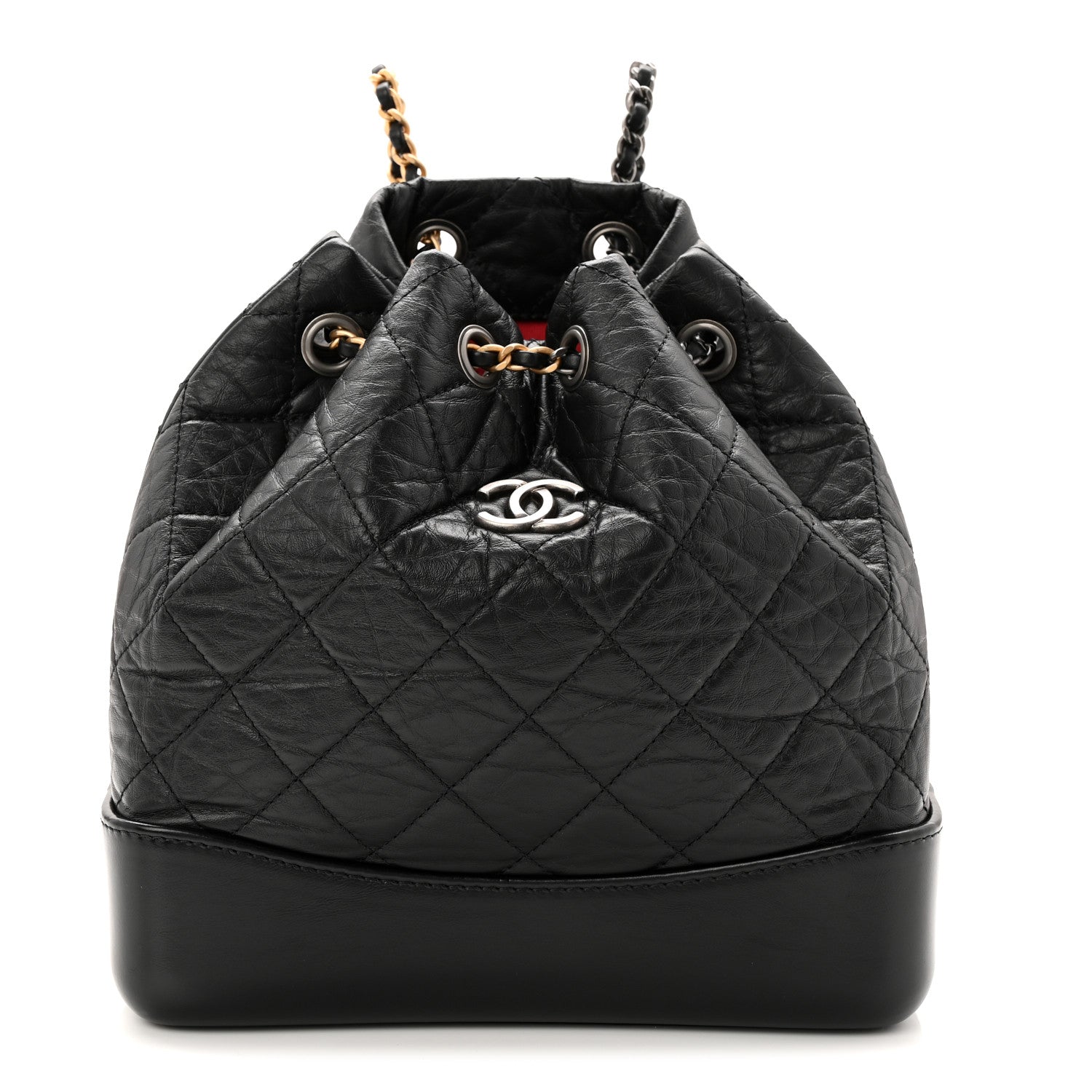 Chanel Aged Calfskin Quilted Small Gabrielle Backpack Black 1 of 11