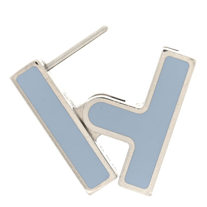 Hermes Palladium Habascule Single Earring Bleu Lin 4 of 5