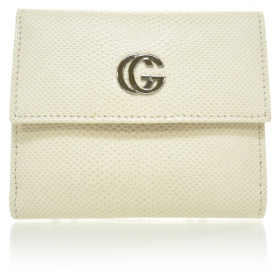 Gucci Lizard French Wallet Ivory 1 of 7
