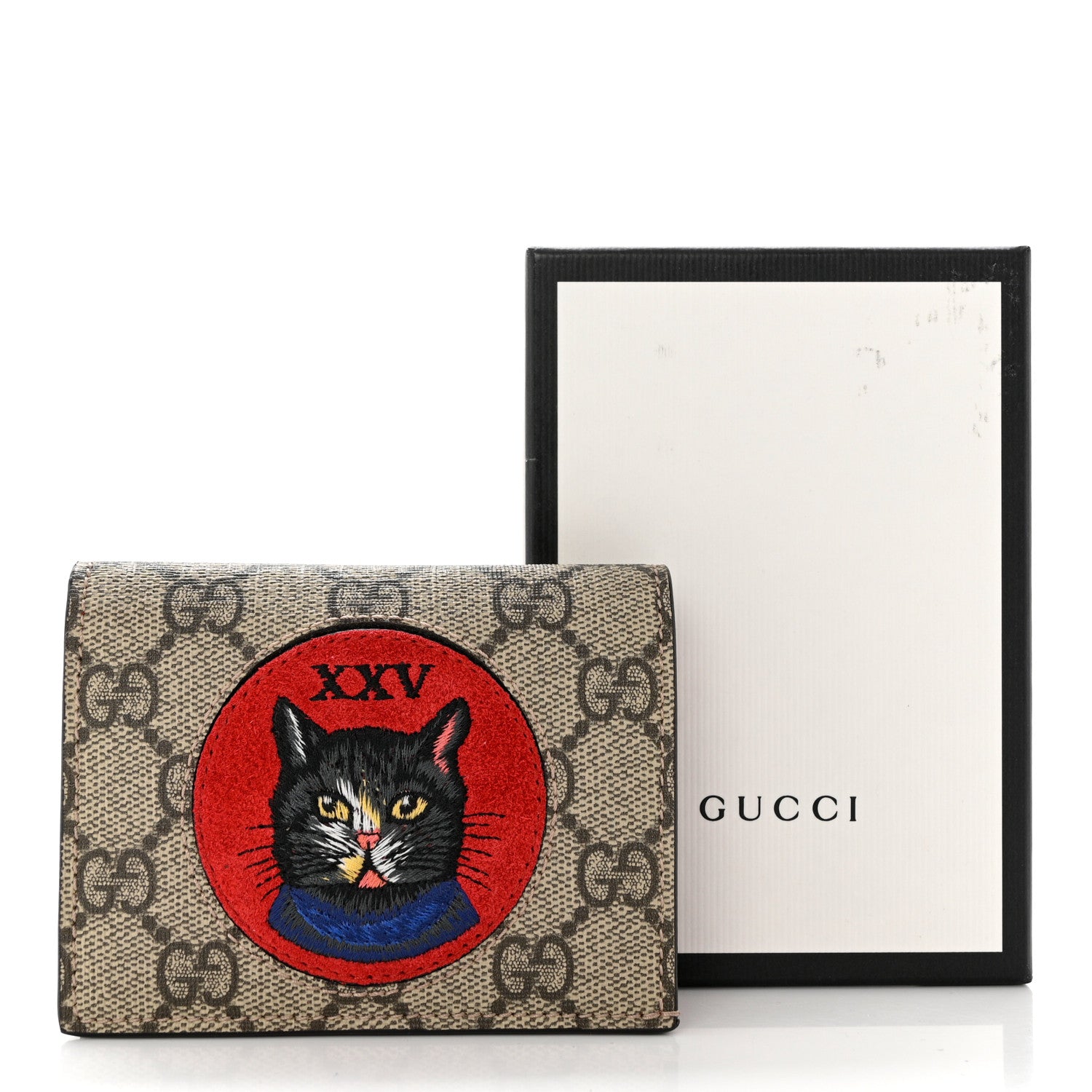 Gucci Soft GG Supreme Monogram Mystic Cat Card Case Wallet 8 of 8