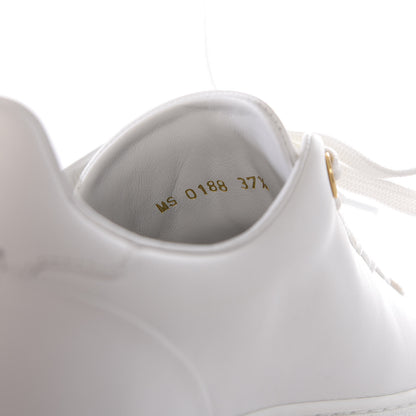Louis Vuitton Calfskin Floral Frontrow Sneakers 37.5 White 10 of 11