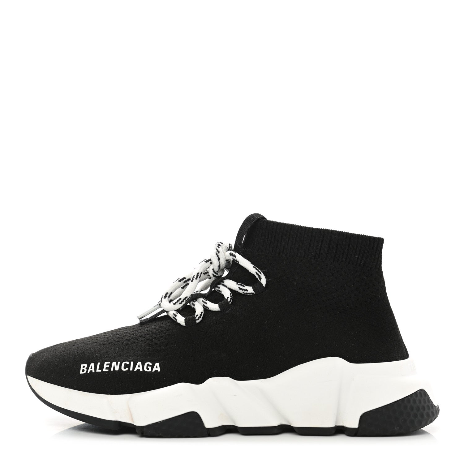 Balenciaga Knit Womens Speed Lace Up Sneakers 35 Black 1 of 8