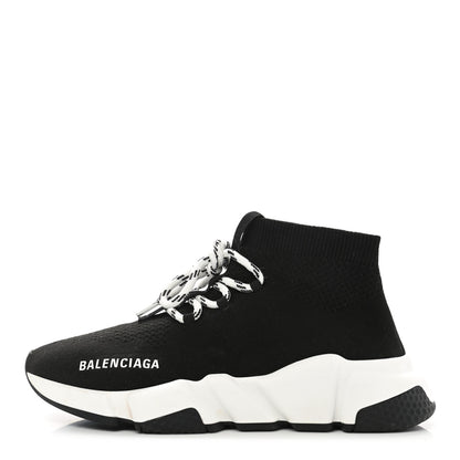 Balenciaga Knit Womens Speed Lace Up Sneakers 35 Black 1 of 8