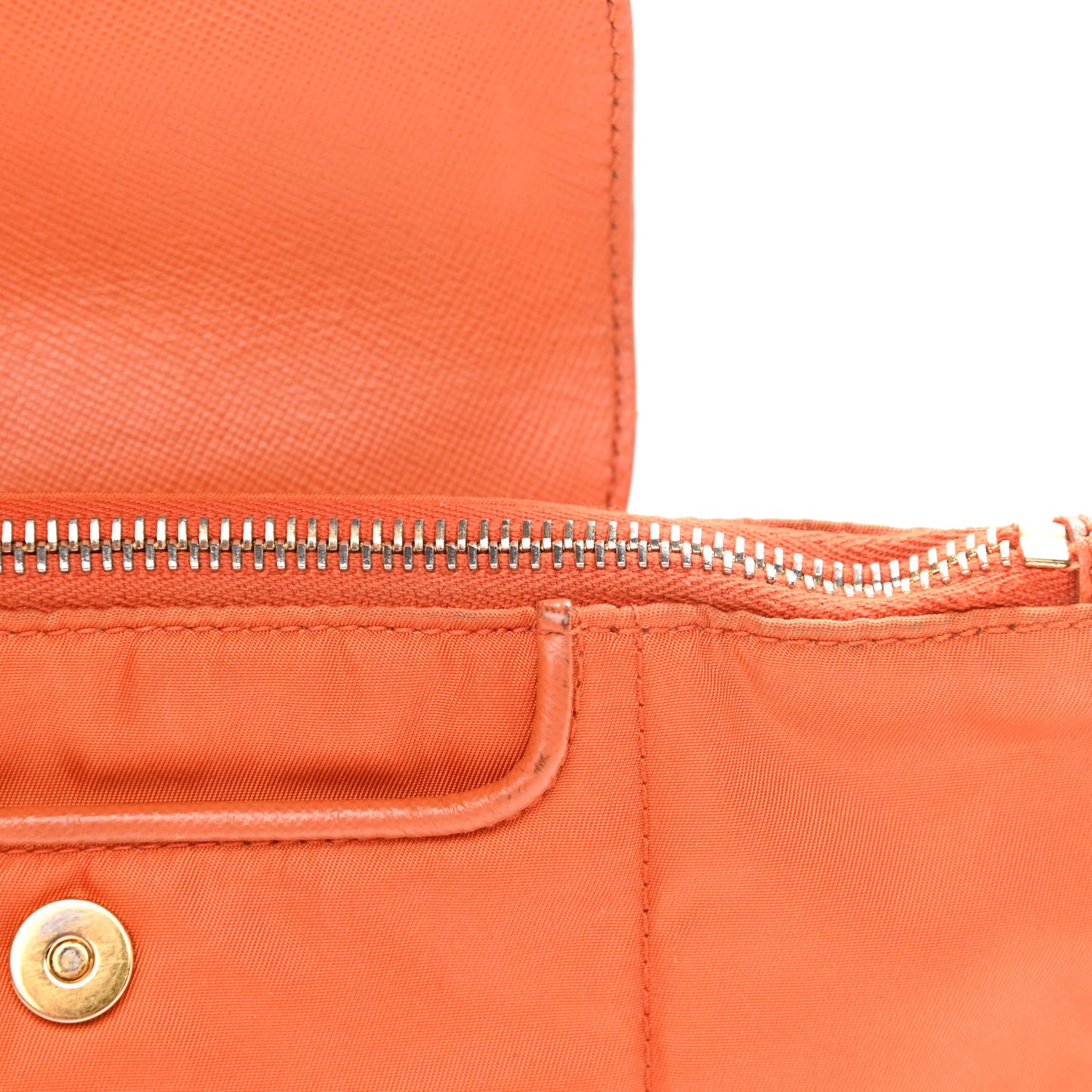 Tessuto Nylon Saffiano Tote Papaya
