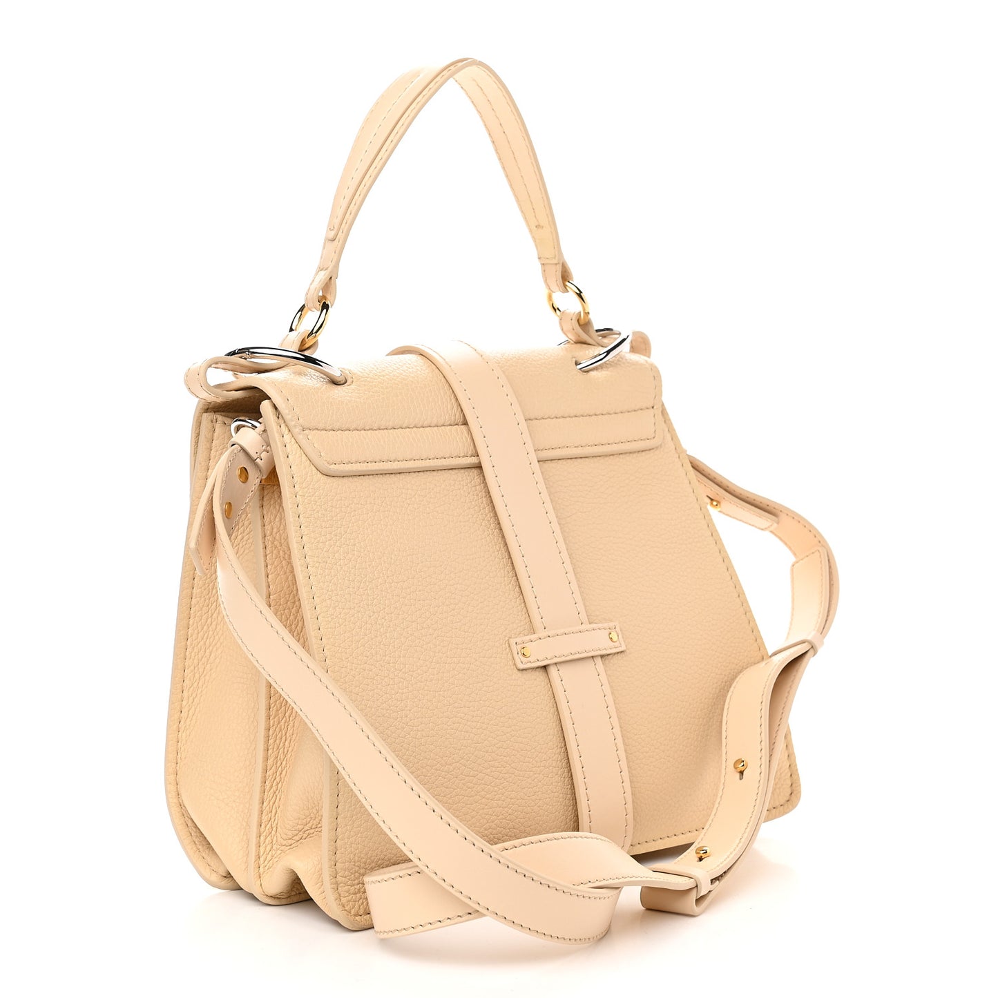 Shiny Grained Calfskin Medium Aby Day Shoulder Bag Blondie Beige