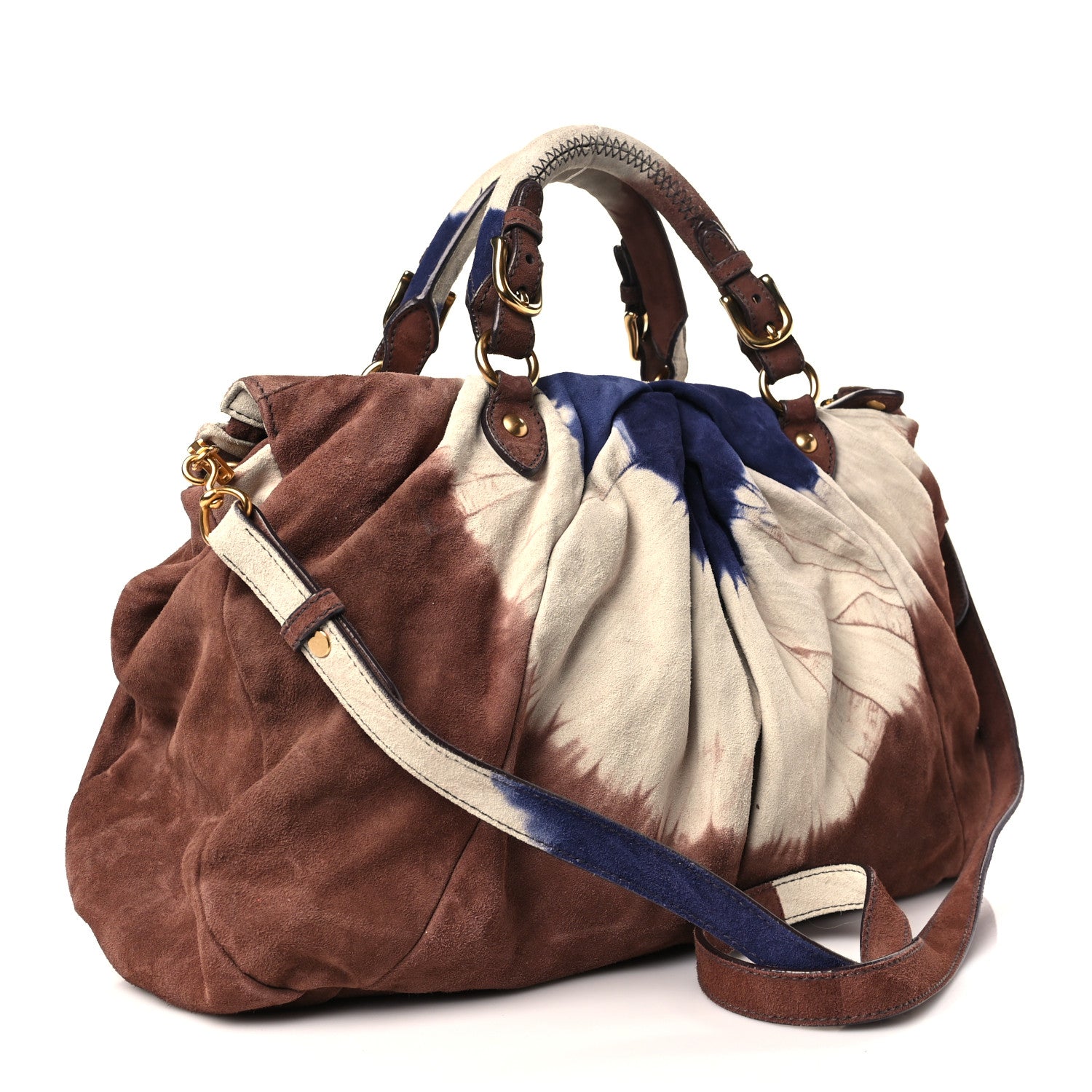 Miu Miu Camoscio Tie Dye Shopping Bag Multicolor 3 of 9
