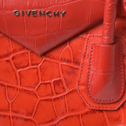 Givenchy Calfskin Crocodile Embossed Medium Antigona Red 21 of 21