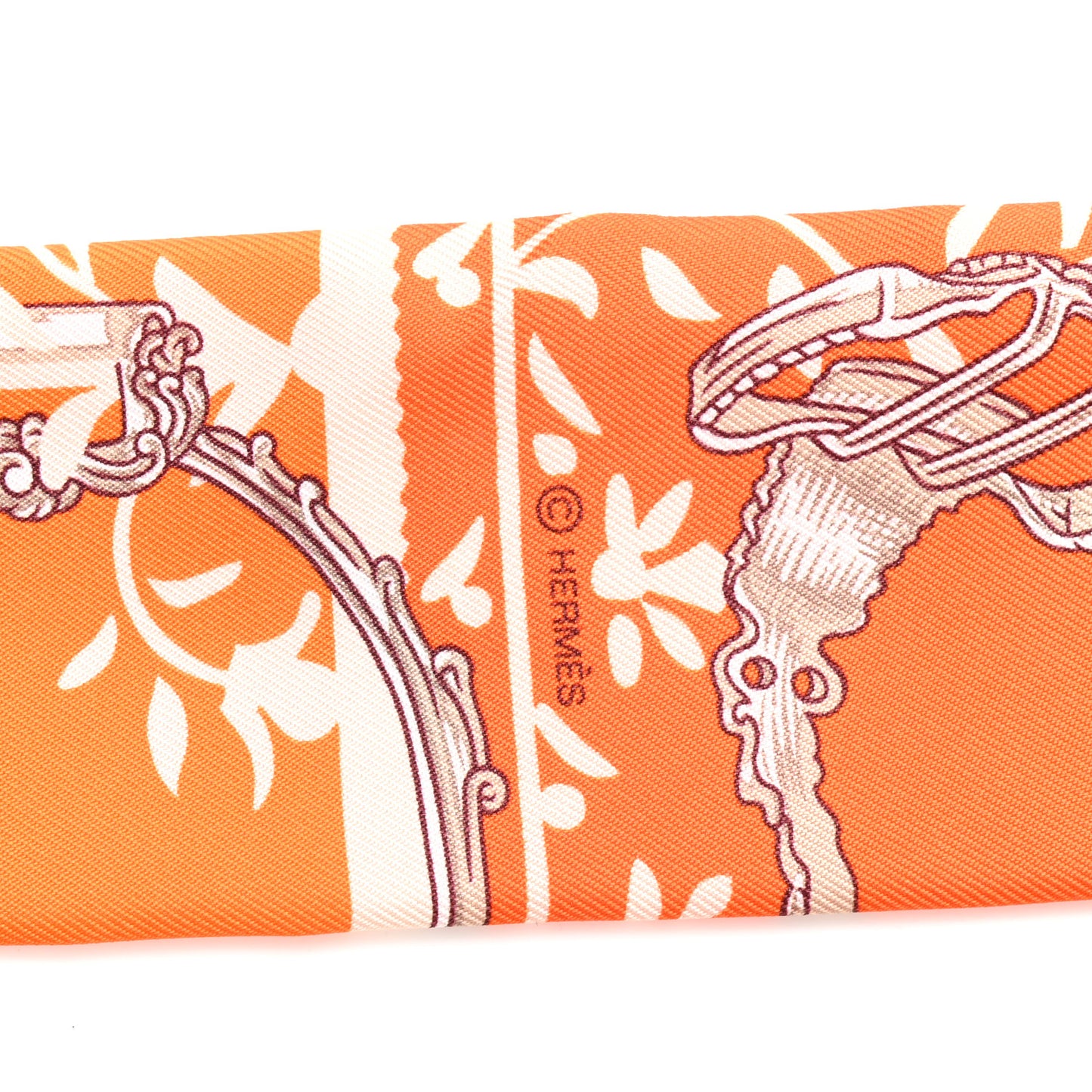 Silk Etriers Remix Twilly Orange Creme Beige