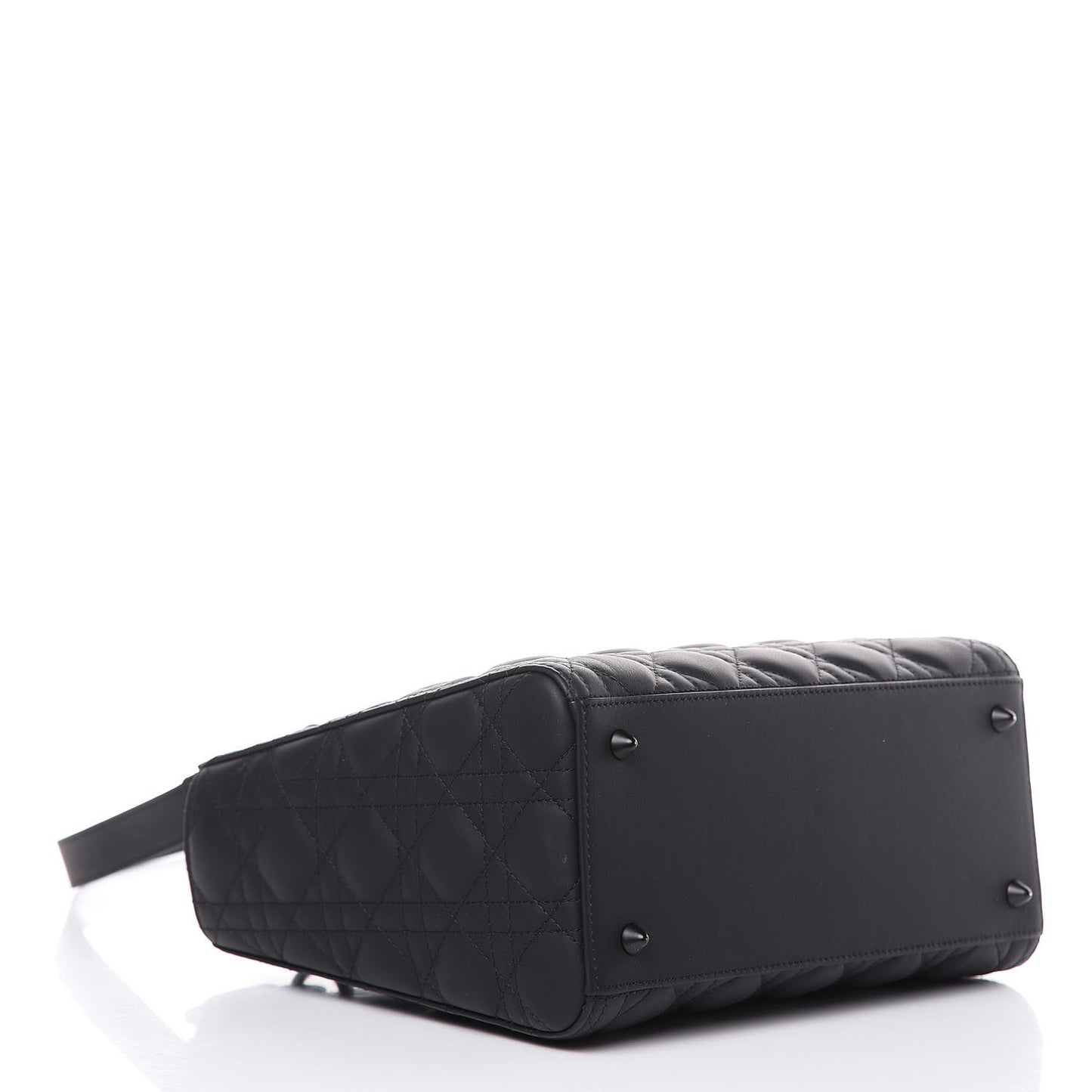 Ultra Matte Calfskin Cannage Medium Lady Dior Black