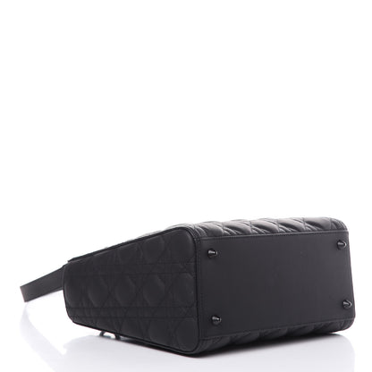 Christian Dior Ultra Matte Calfskin Cannage Medium Lady Dior Black 4 of 12