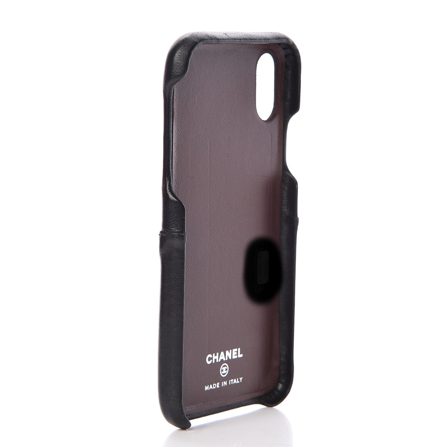 Lambskin Quilted iPhone X Case Black