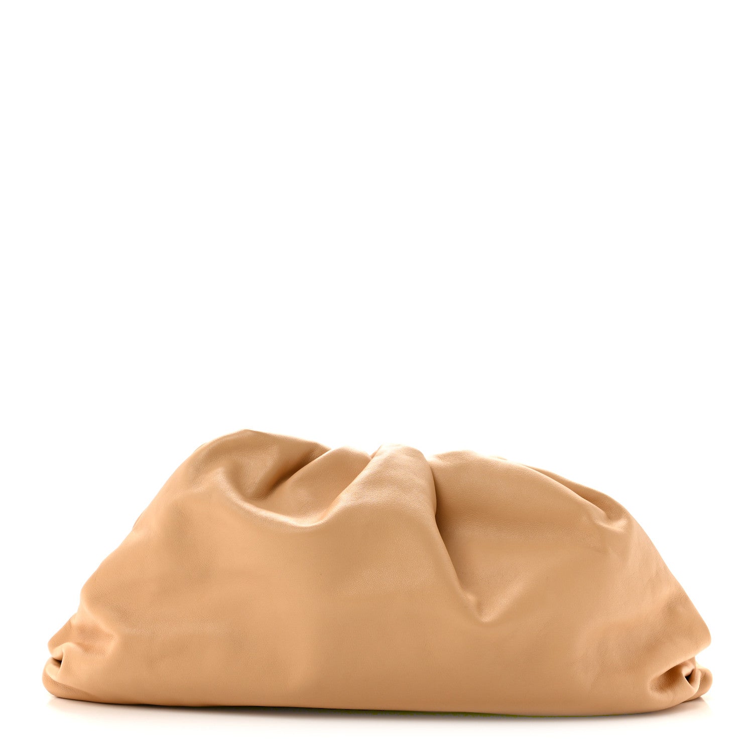 Bottega Veneta Smooth Butter Calf The Pouch Oversized Clutch Almond 1 of 10