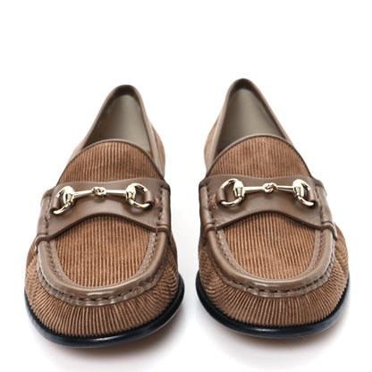 Gucci Corduroy Womens 1953 Horsebit Loafers 37 Velvety Camel 3 of 9