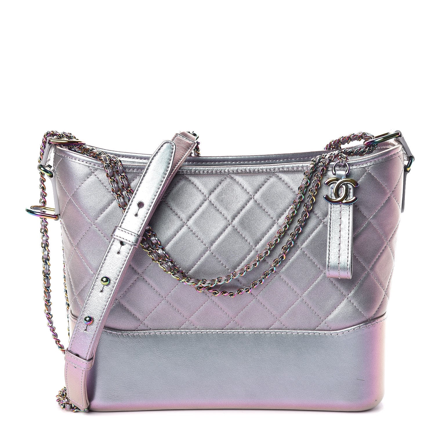 Chanel Iridescent Lambskin Calfskin Quilted Medium Gabrielle Hobo Light Purple 1 of 11