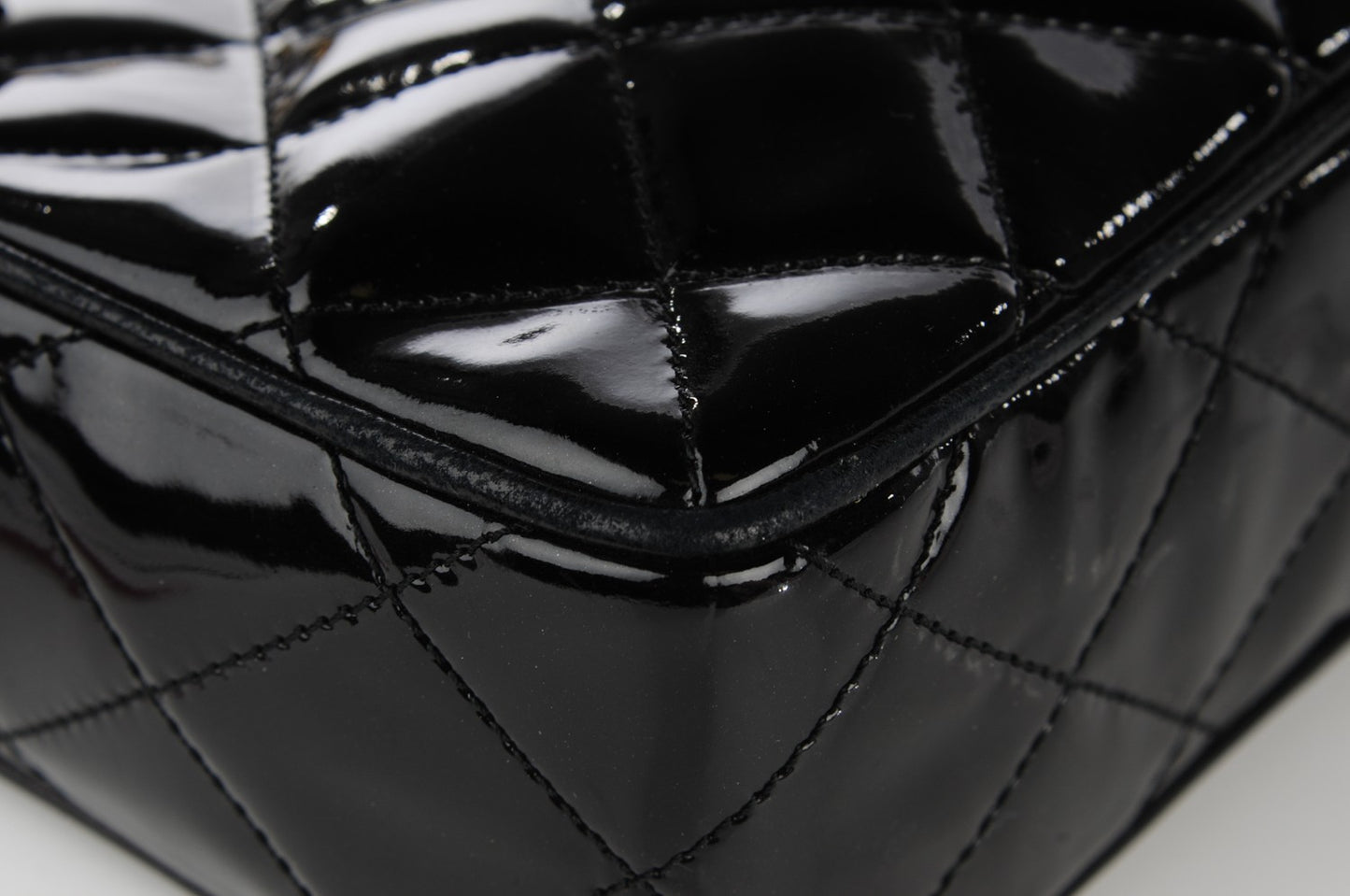 Patent Quilted Tassel Camera Case Black