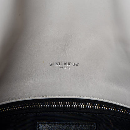 Saint Laurent Lambskin Quilted Medium Loulou Puffer Monogram Chain Satchel Crema Soft 13 of 15