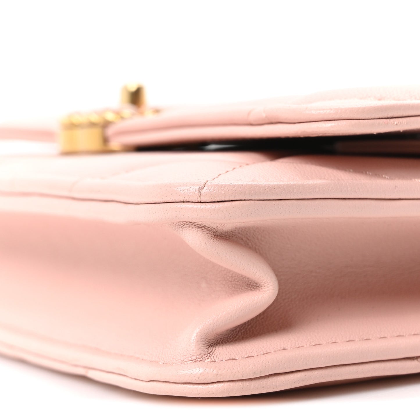 Lambskin Quilted Chanel 19 Wallet On Chain WOC Light Pink