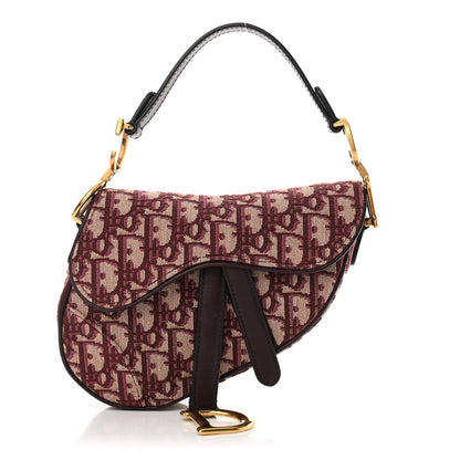 Christian Dior Oblique Mini Saddle Bag Burgundy 1 of 10