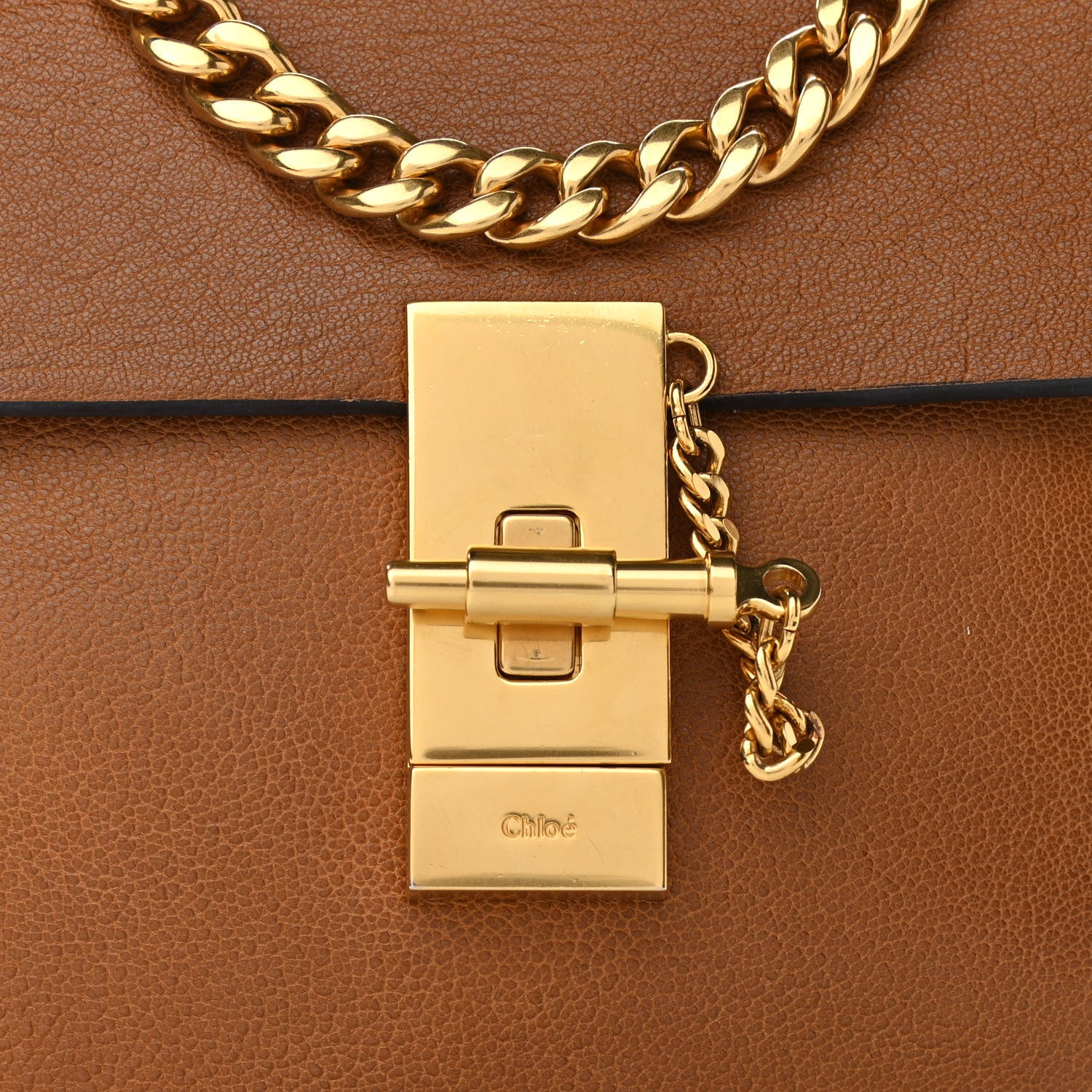 Chloe Grained Lambskin Mini Drew Shoulder Bag Caramel 8 of 11