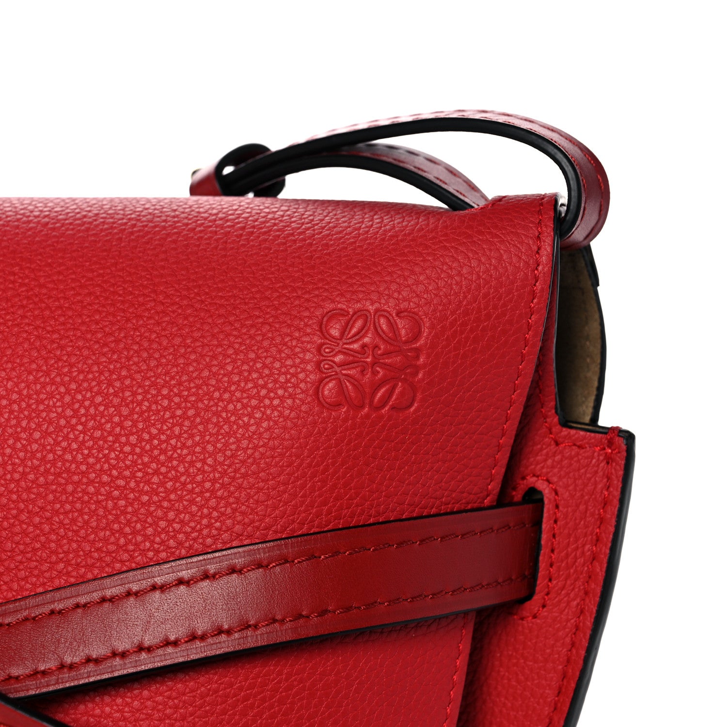 Loewe Grained Calfskin Small Gate Crossbody Bag Scarlet Burnt Red 7 of 12