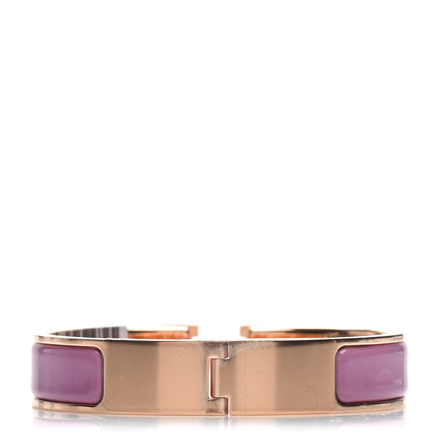 Hermes Enamel Narrow Clic Clac H Bracelet PM Rose Cendre 3 of 5