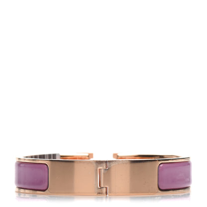 Hermes Enamel Narrow Clic Clac H Bracelet PM Rose Cendre 3 of 5