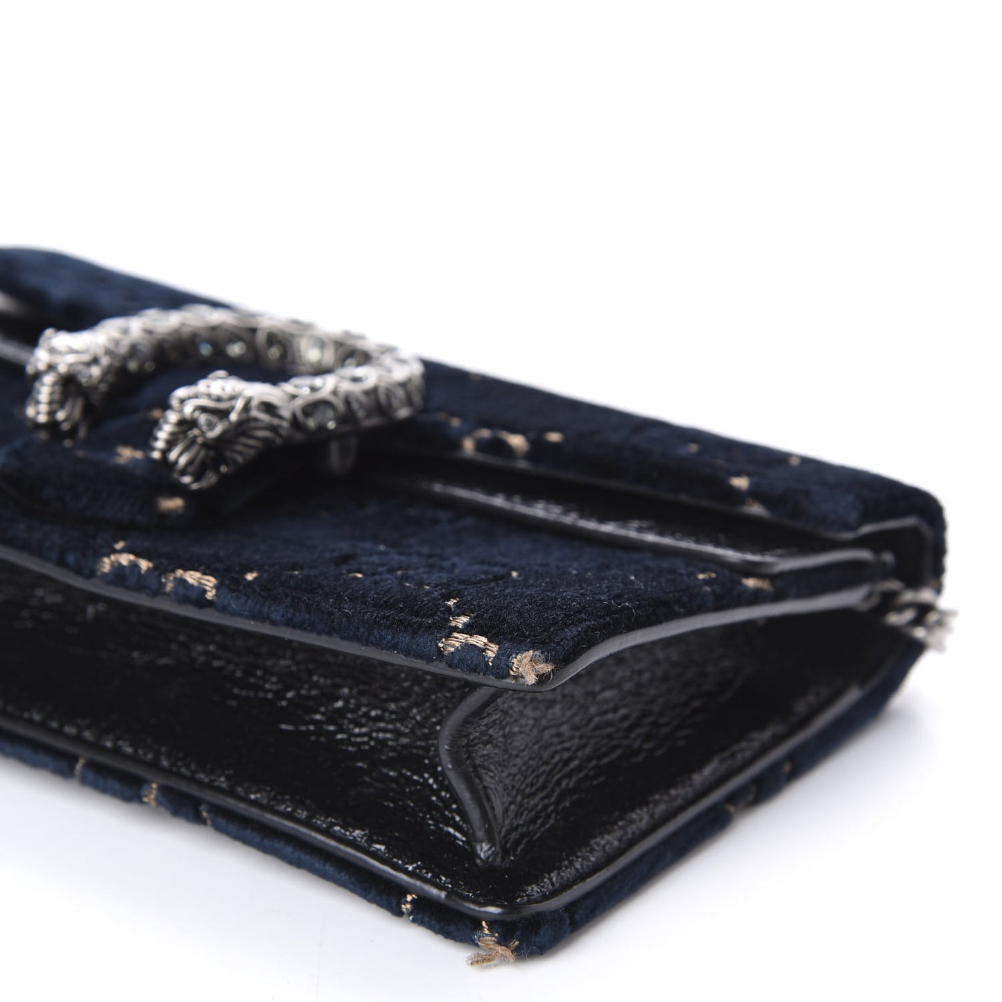 Velvet GG Monogram Super Mini Dionysus Shoulder Bag Blue Beige Black