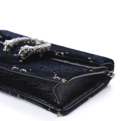 Gucci Velvet GG Monogram Super Mini Dionysus Shoulder Bag Blue Beige Black 7 of 10