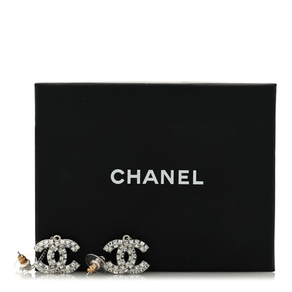 Chanel Baguette Crystal CC Drop Earrings Silver 5 of 5
