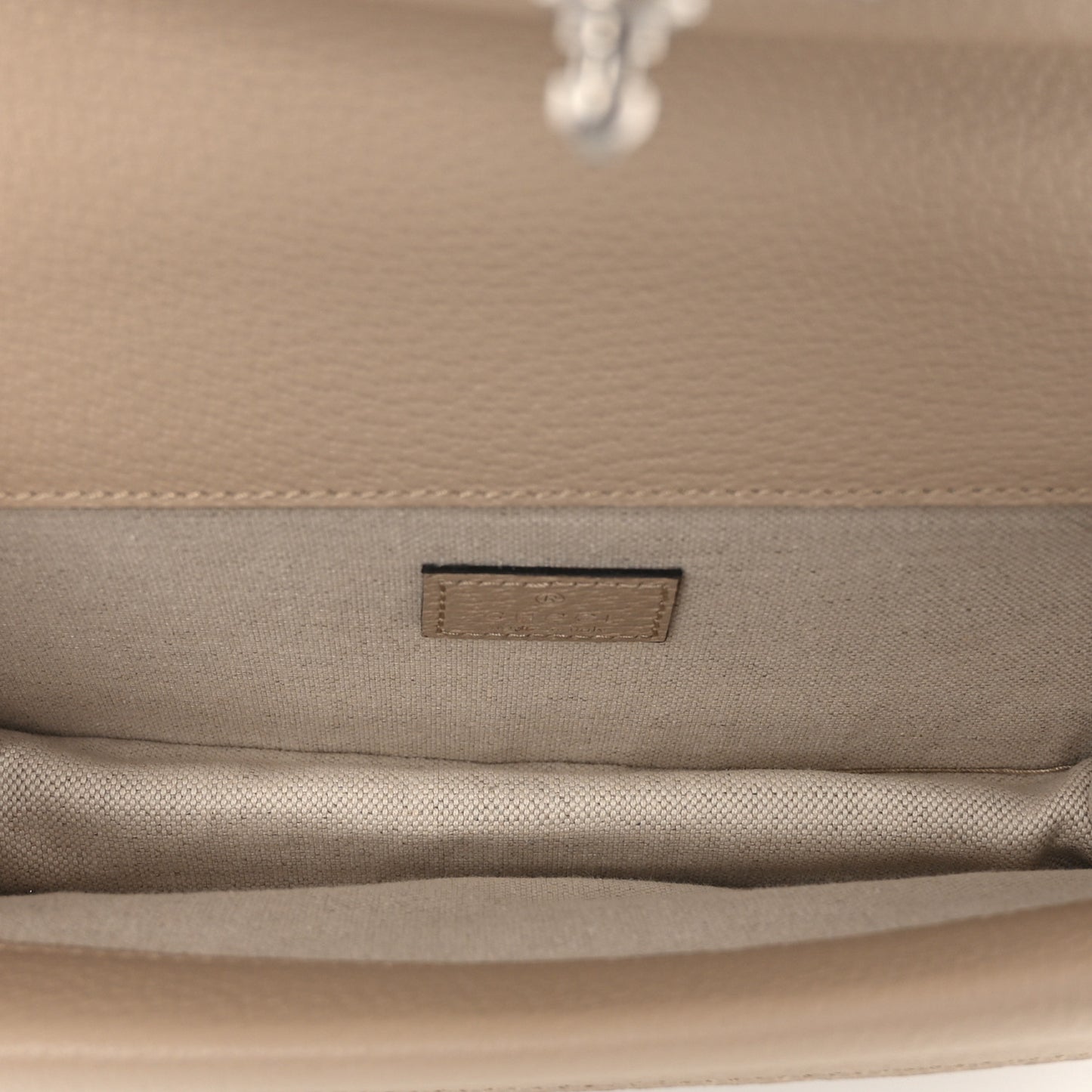 GG Supreme Monogram Textured Dollar Calfskin Small Rectangular Dionysus Shoulder Bag Beige Mystic White Oatmeal
