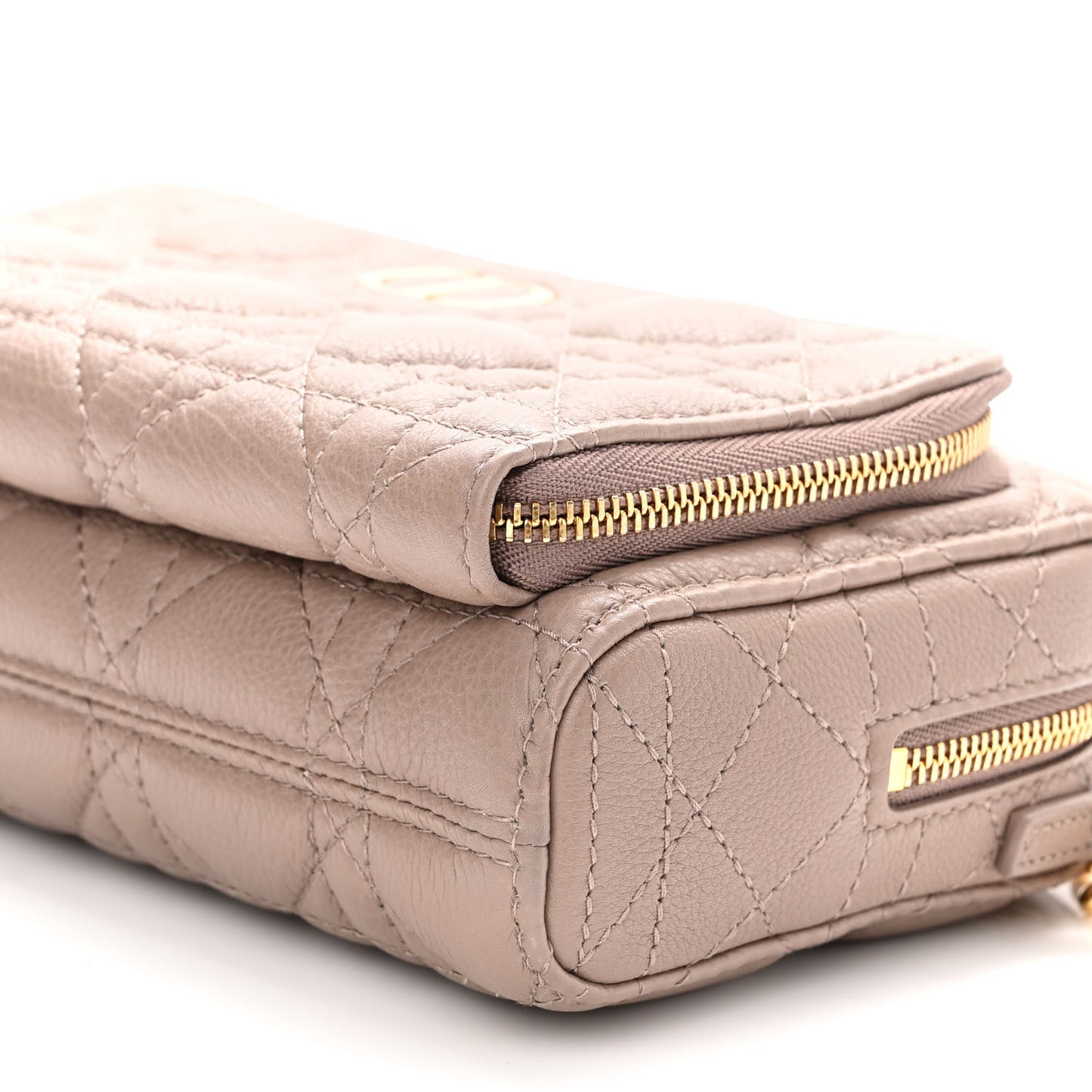 Supple Calfskin Caro Double Pouch Warm Taupe