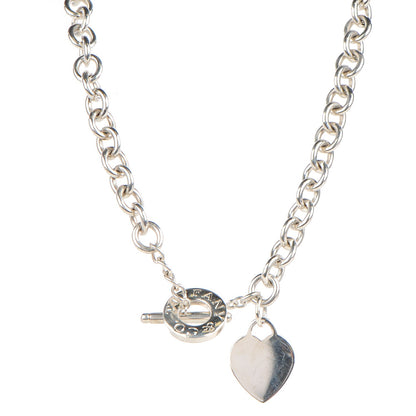 Tiffany Sterling Silver Heart Tag Toggle Necklace 1 of 5